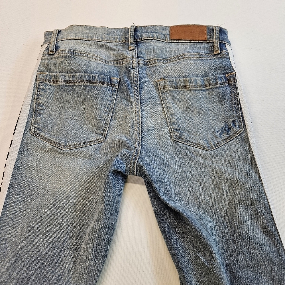 Karl Lagerfeld Paris Contrast Logo Taping Blue Blue Skinny Stretchy Jeans Size 2 - Picture 5 of 8